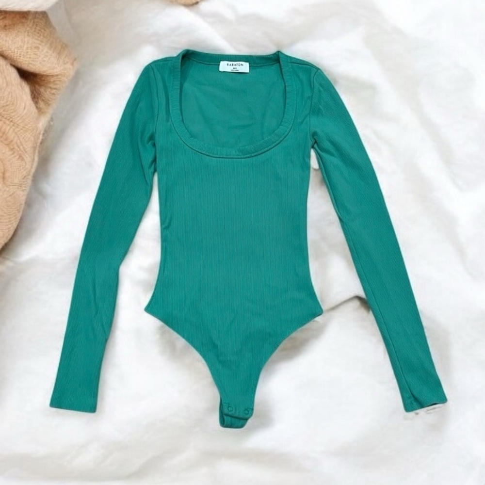 BABATON Formarib Scoopneck Bodysuit Stretch Snap Nature Green - XXS